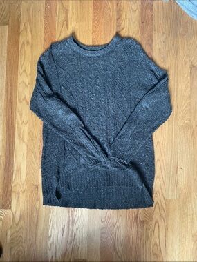 BDG Charcoal Cable-Knit Crewneck Sweater